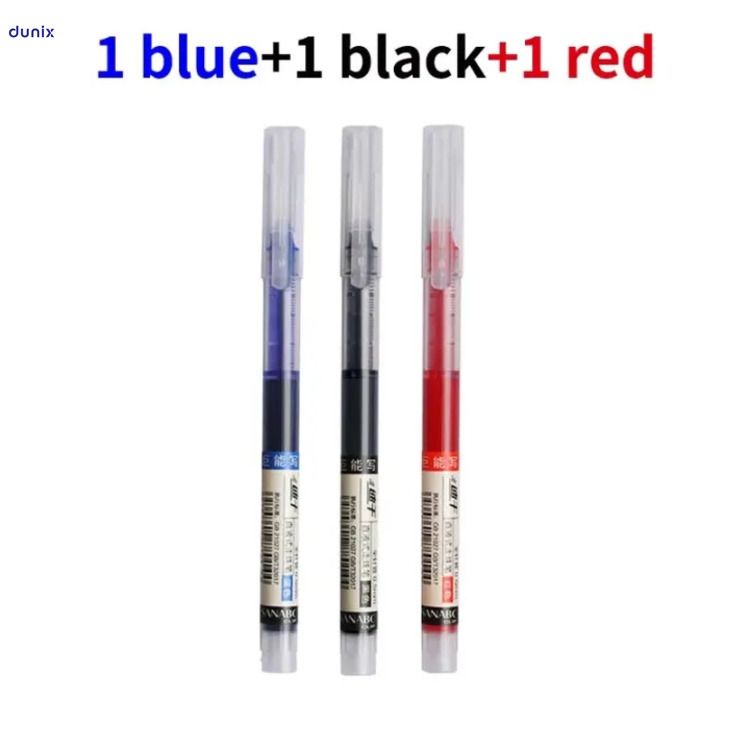 Premium Transparent Barrel Smooth Writing Gel Pens – 0.5mm Fine Tip Fast-Dry Gel Ink– Black, Blue & Red Color