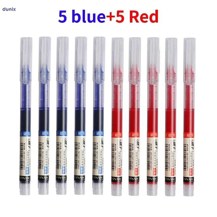 Premium Transparent Barrel Smooth Writing Gel Pens – 0.5mm Fine Tip Fast-Dry Gel Ink– Black, Blue & Red Color