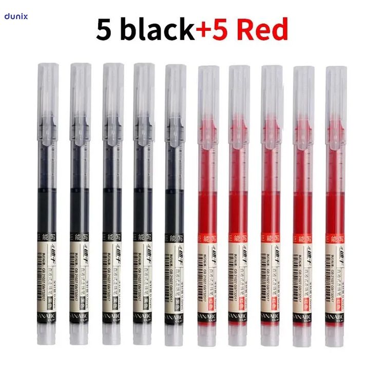 Premium Transparent Barrel Smooth Writing Gel Pens – 0.5mm Fine Tip Fast-Dry Gel Ink– Black, Blue & Red Color