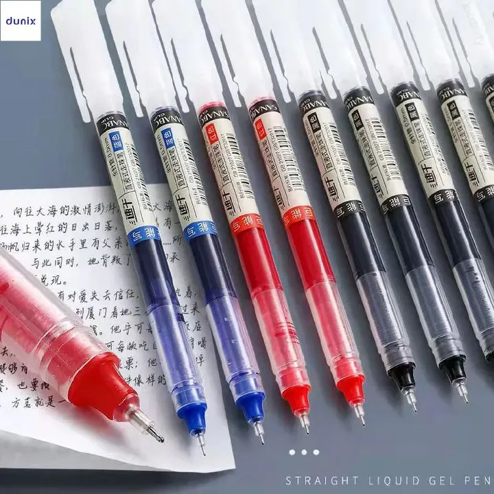 Premium Transparent Barrel Smooth Writing Gel Pens – 0.5mm Fine Tip Fast-Dry Gel Ink– Black, Blue & Red Color