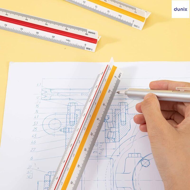 Scale Ruler, Plastic Triangular Scale, 30 cm Architecture Ruler, Triangular Ruler, Metric Scale Ruler (Scale 1:20, 1:25, 1:50, 1:75, 1:100, 1:125)