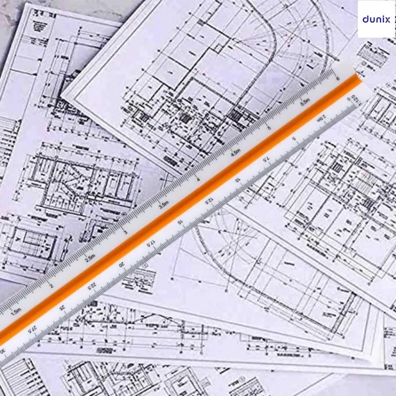 Scale Ruler, Plastic Triangular Scale, 30 cm Architecture Ruler, Triangular Ruler, Metric Scale Ruler (Scale 1:20, 1:25, 1:50, 1:75, 1:100, 1:125)