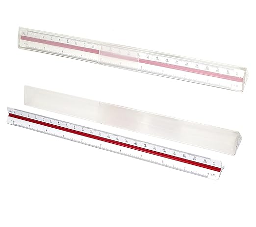 Scale Ruler, Plastic Triangular Scale, 30 cm Architecture Ruler, Triangular Ruler, Metric Scale Ruler (Scale 1:20, 1:25, 1:50, 1:75, 1:100, 1:125)