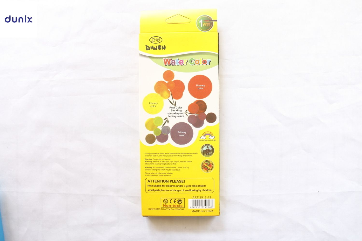 12-Color Watercolor Paint Set with Brush – Washable Non-Toxic Paints for Kids & Artists