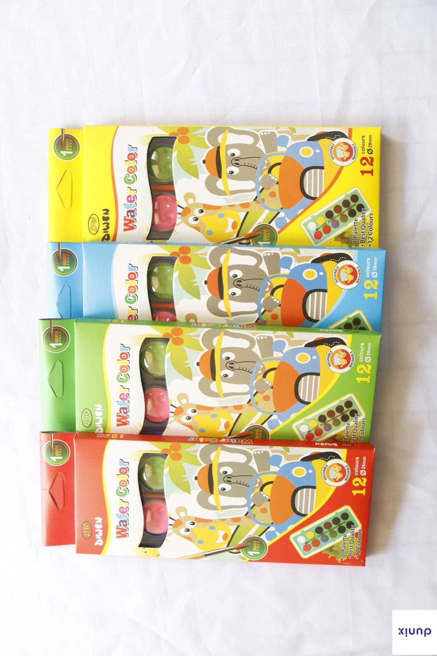 12-Color Watercolor Paint Set with Brush – Washable Non-Toxic Paints for Kids & Artists