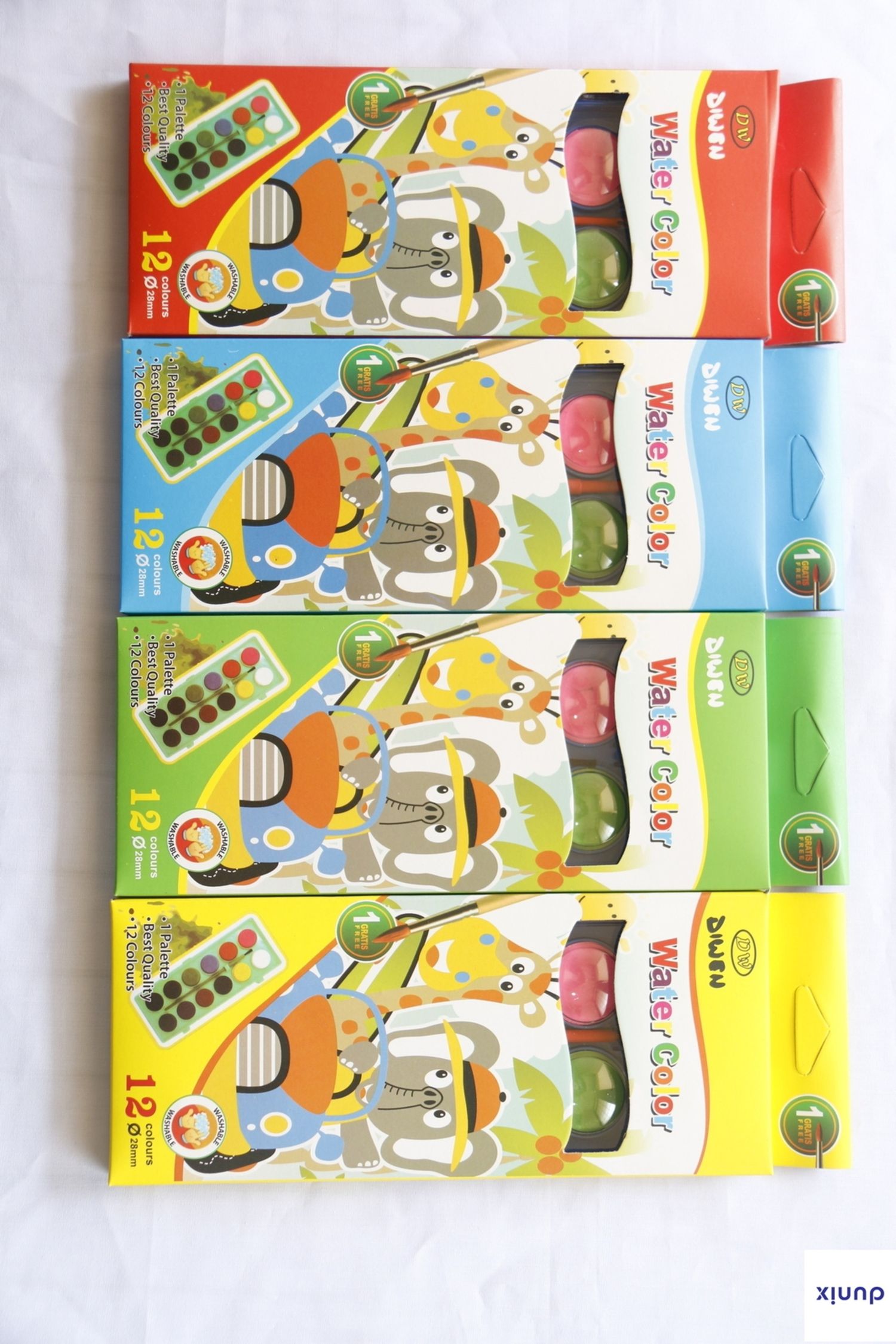 12-Color Watercolor Paint Set with Brush – Washable Non-Toxic Paints for Kids & Artists