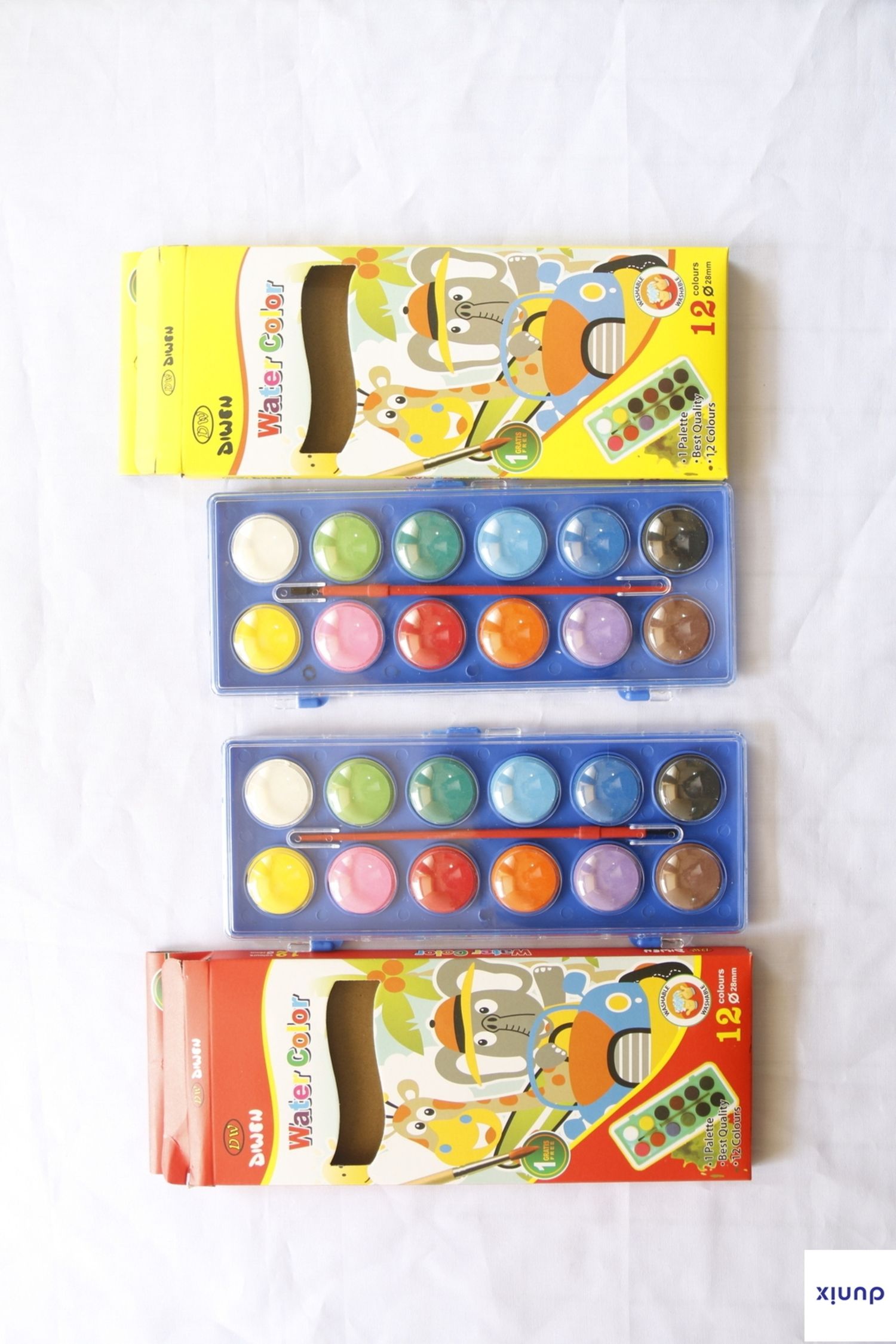 12-Color Watercolor Paint Set with Brush – Washable Non-Toxic Paints for Kids & Artists