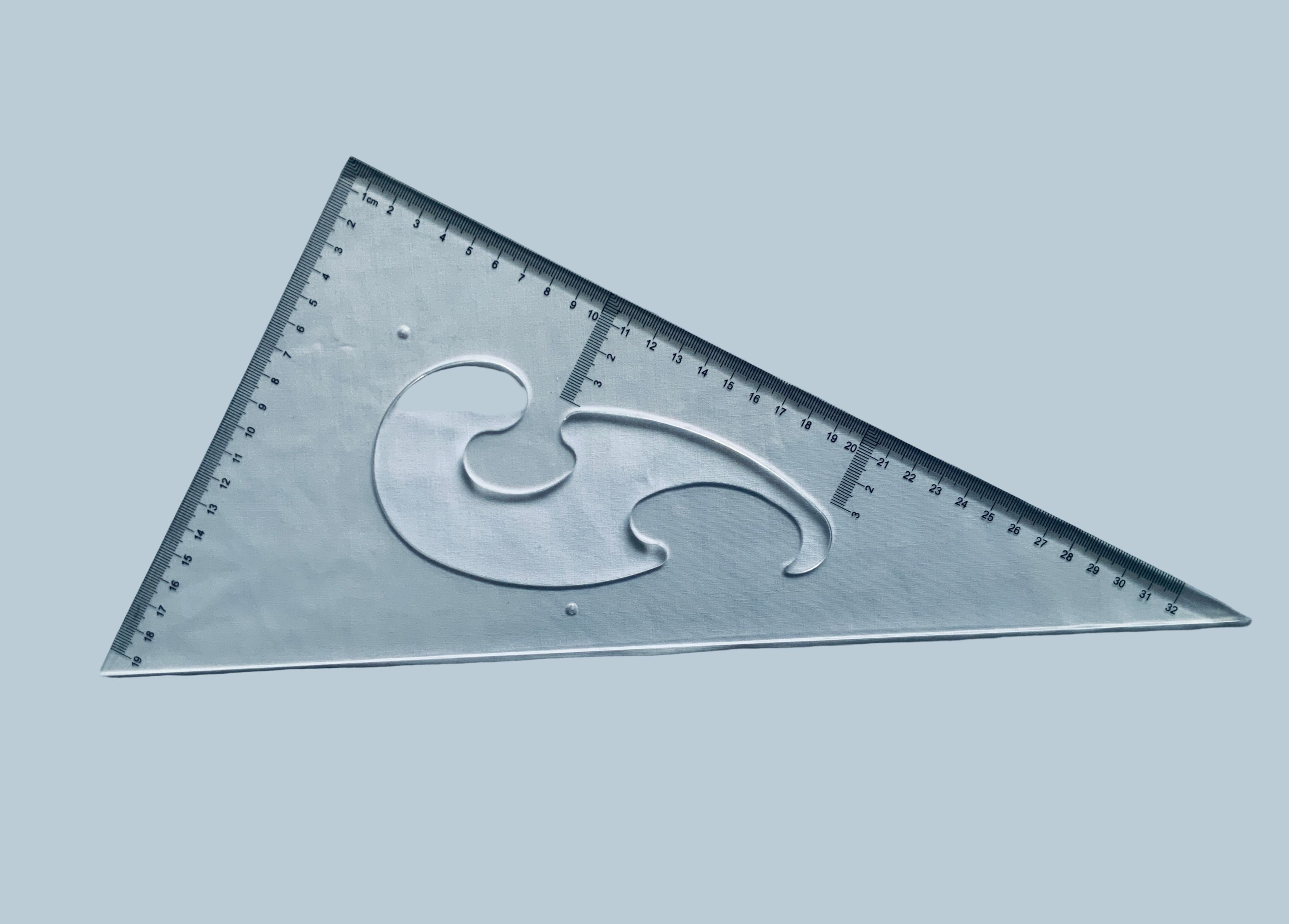 45cm Transparent Triangular Set Square – Large Geometry Triangle Ruler for Technical Drawing & Drafting, architecture tools