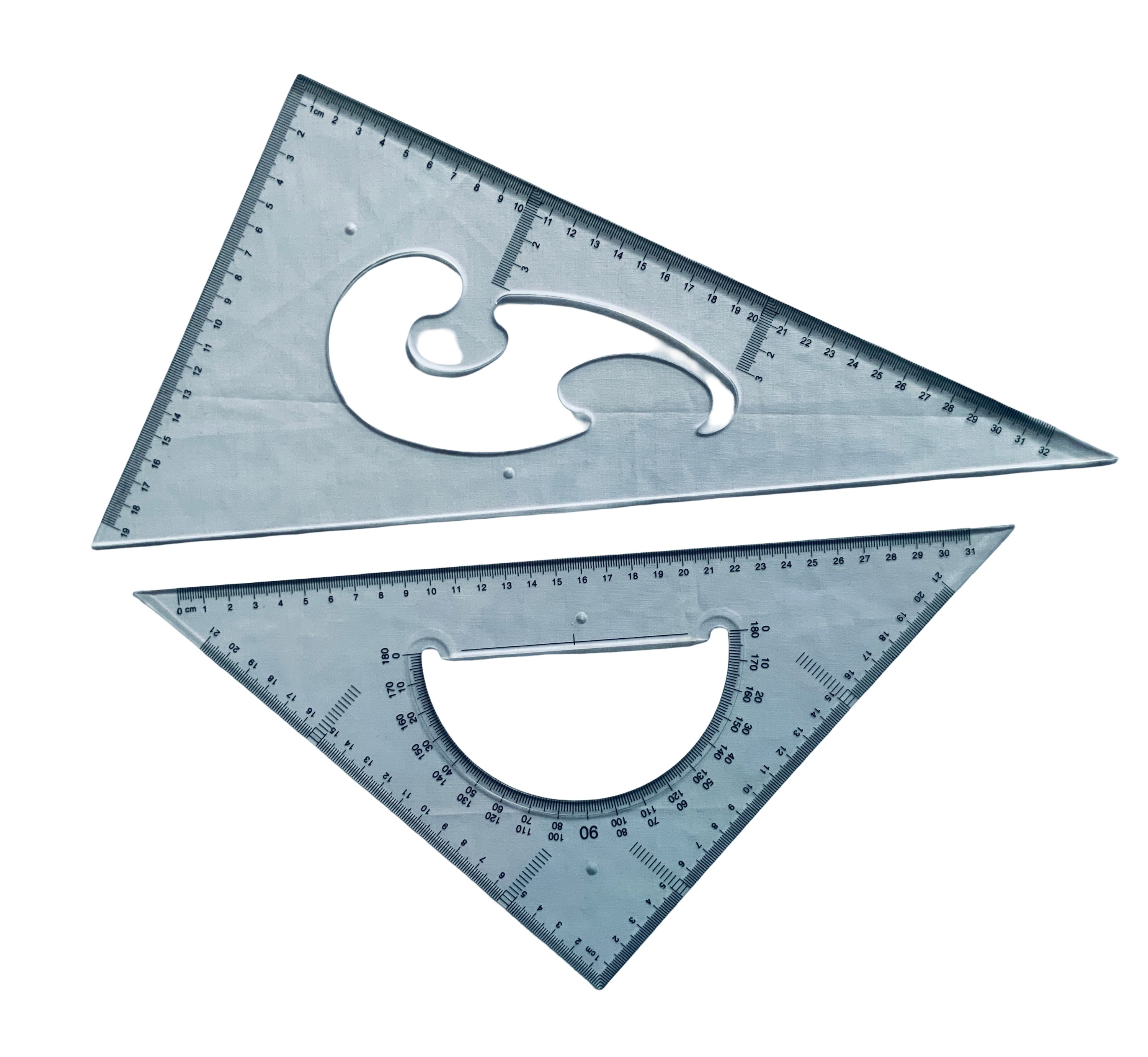 45cm Transparent Triangular Set Square – Large Geometry Triangle Ruler for Technical Drawing & Drafting, architecture tools