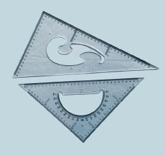 45cm Transparent Triangular Set Square – Large Geometry Triangle Ruler for Technical Drawing & Drafting, architecture tools