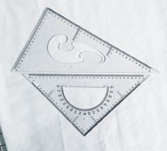 45cm Transparent Triangular Set Square – Large Geometry Triangle Ruler for Technical Drawing & Drafting, architecture tools