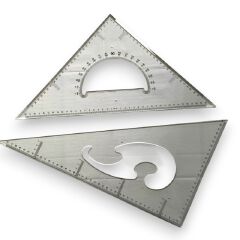 45cm Transparent Triangular Set Square – Large Geometry Triangle Ruler for Technical Drawing & Drafting, architecture tools