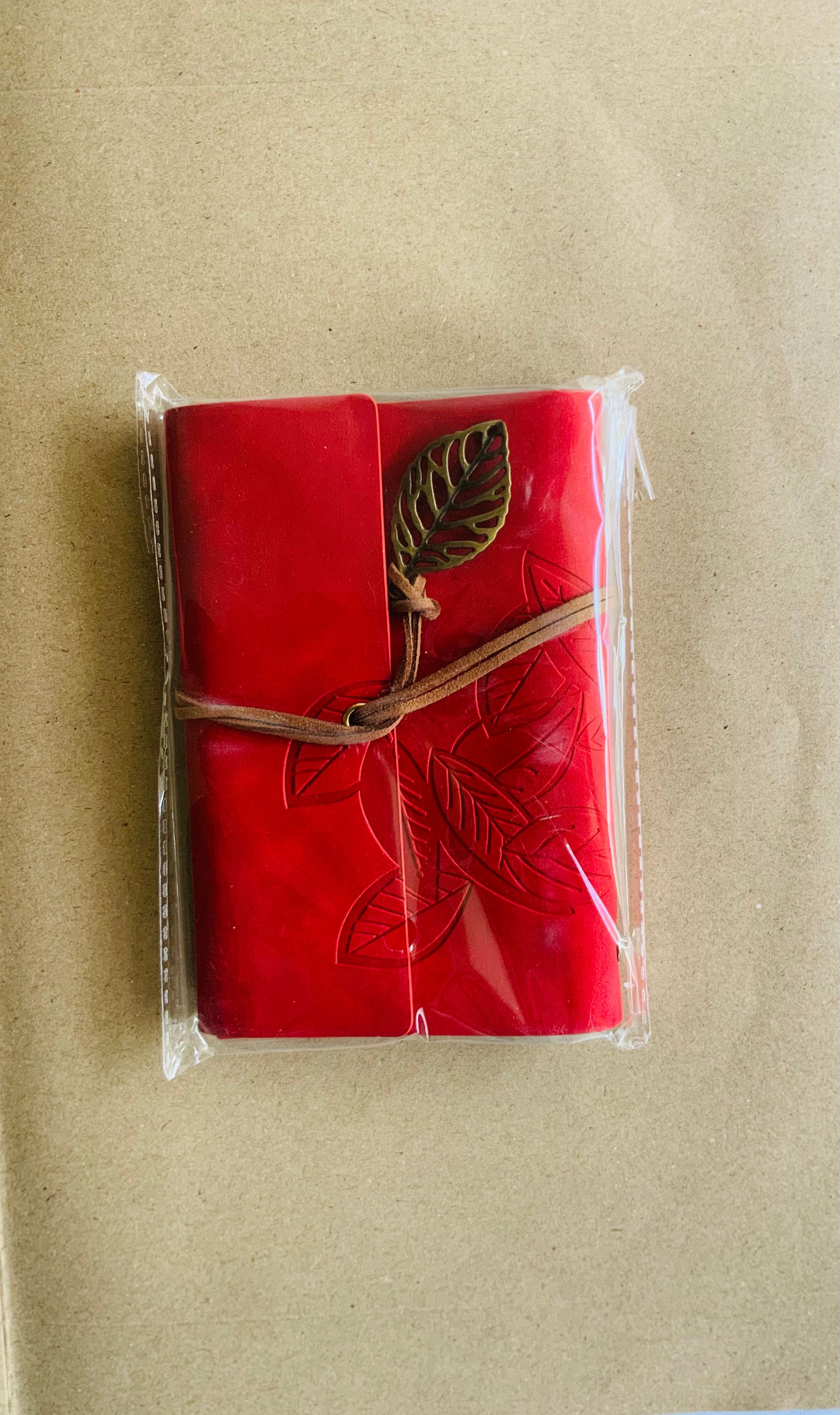 Vintage Leaf Charm PU Leather Notebook. A5/A6 Diary, Journal Memo