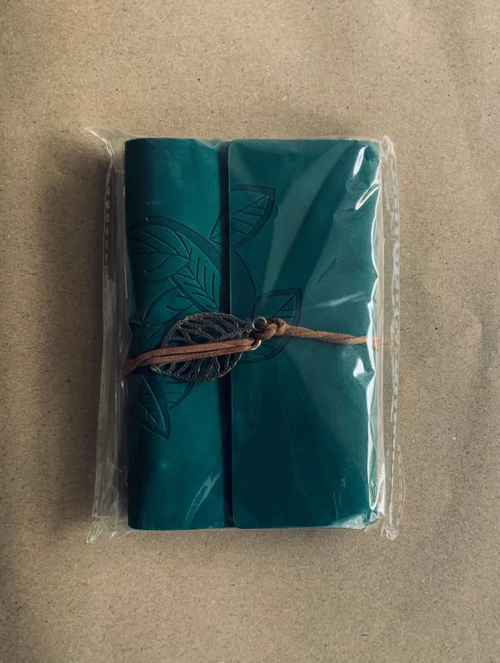 Vintage Leaf Charm PU Leather Notebook. A5/A6 Diary, Journal Memo