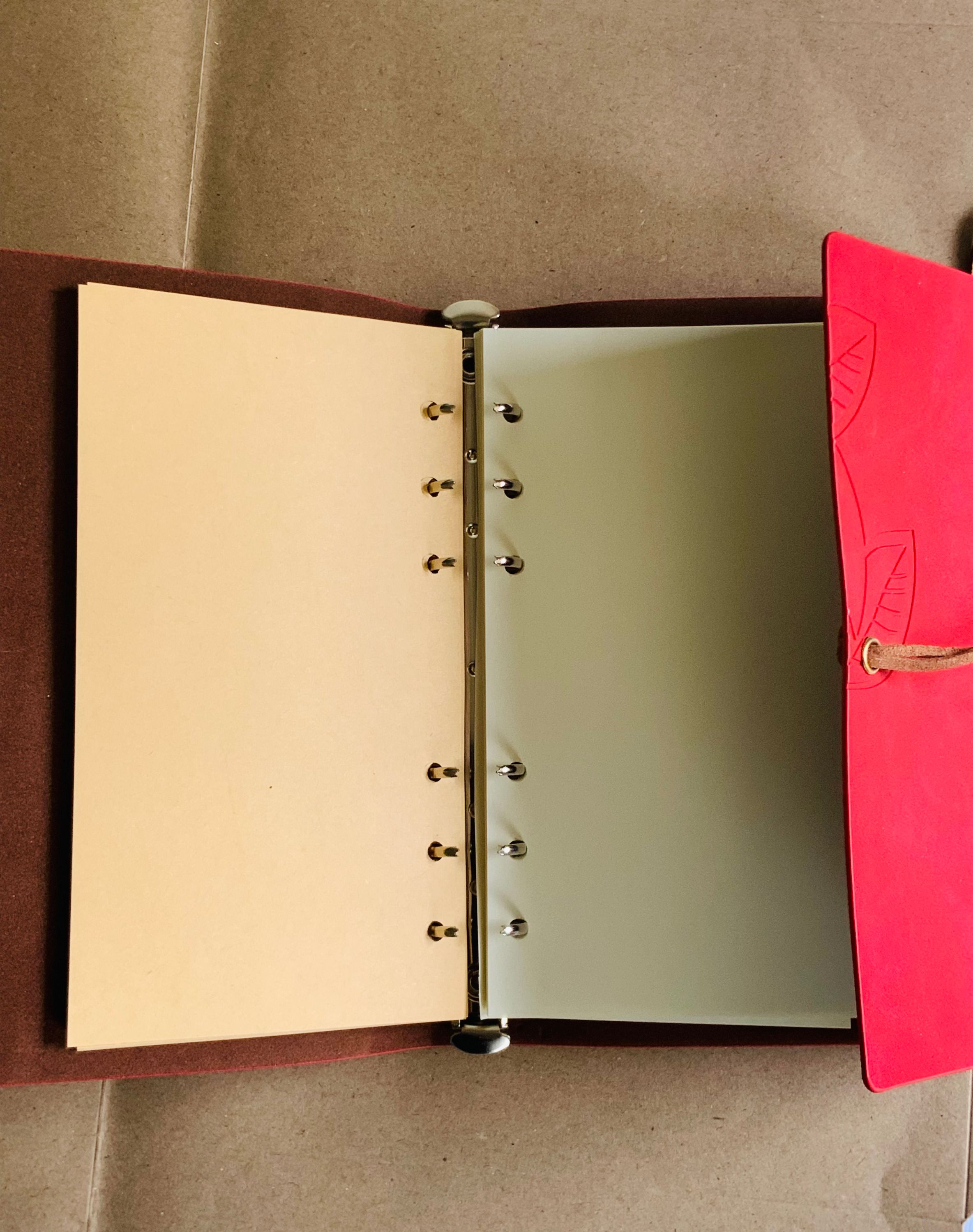 Vintage Leaf Charm PU Leather Notebook. A5/A6 Diary, Journal Memo