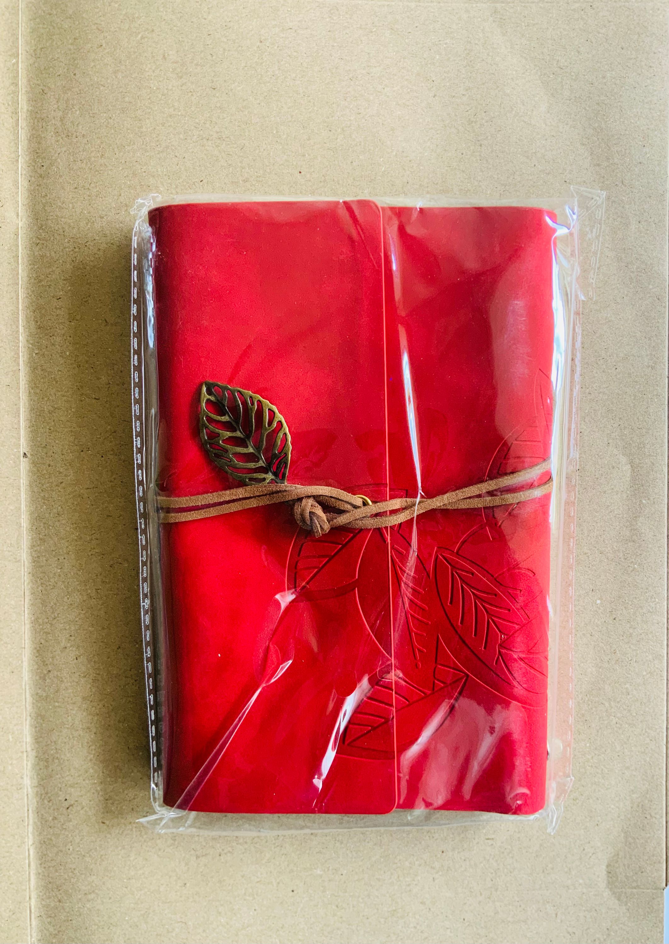 Vintage Leaf Charm PU Leather Notebook. A5/A6 Diary, Journal Memo