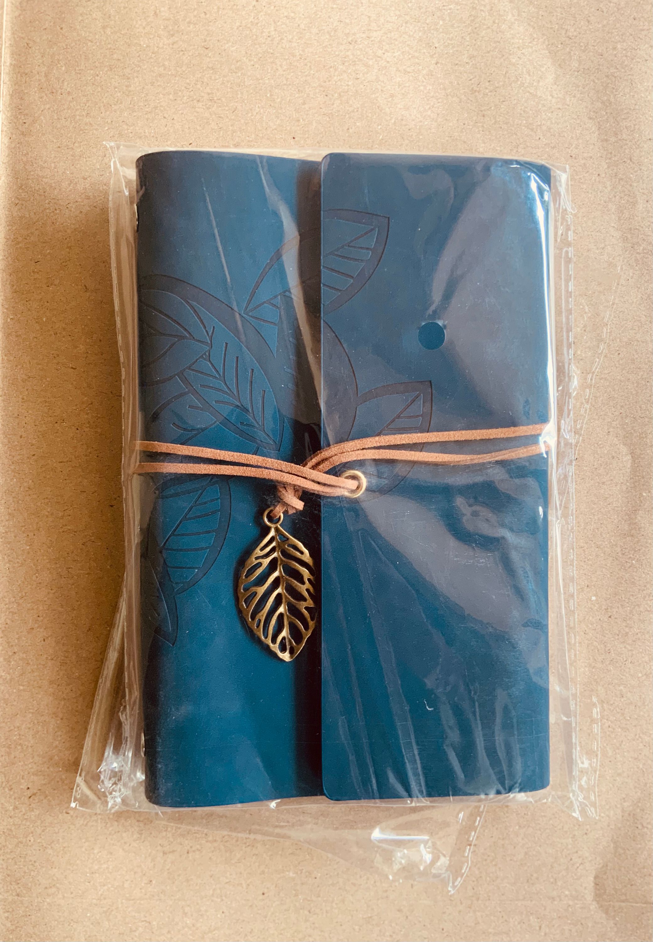 Vintage Leaf Charm PU Leather Notebook. A5/A6 Diary, Journal Memo