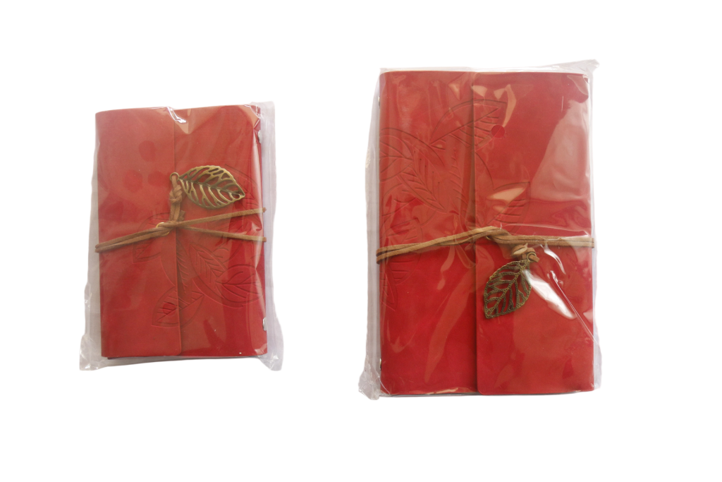 Vintage Leaf Charm PU Leather Notebook. A5/A6 Diary, Journal Memo