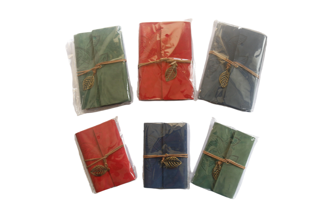 Vintage Leaf Charm PU Leather Notebook. A5/A6 Diary, Journal Memo