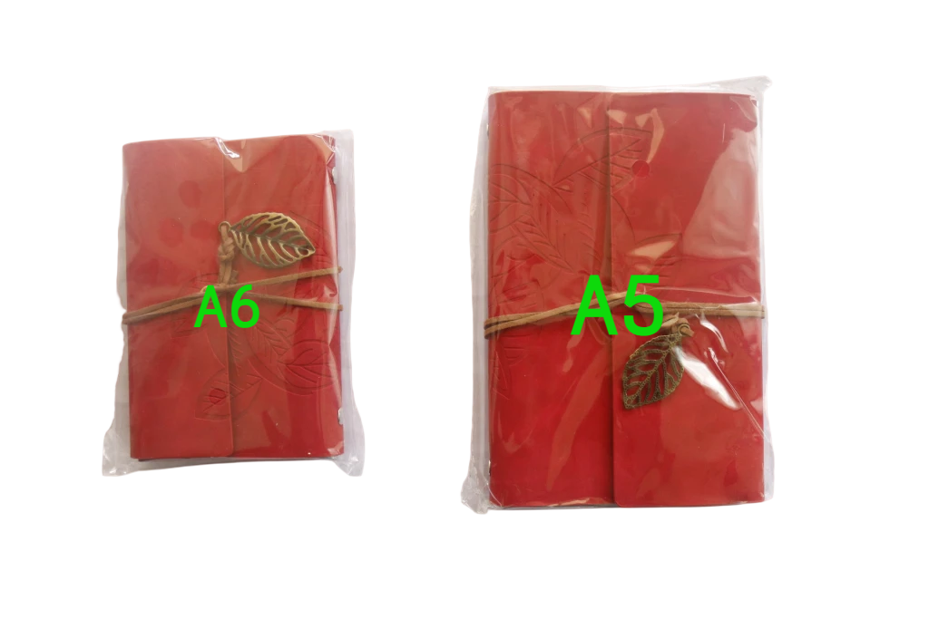 Vintage Leaf Charm PU Leather Notebook. A5/A6 Diary, Journal Memo