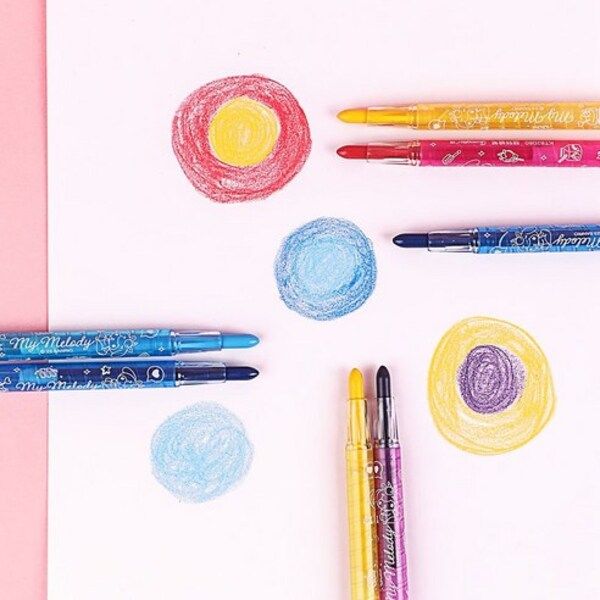 24 Colors Rotating Crayon Set | My Melody Cute Colored Pencils | Twist-Up Wax Crayons for Kids & Students