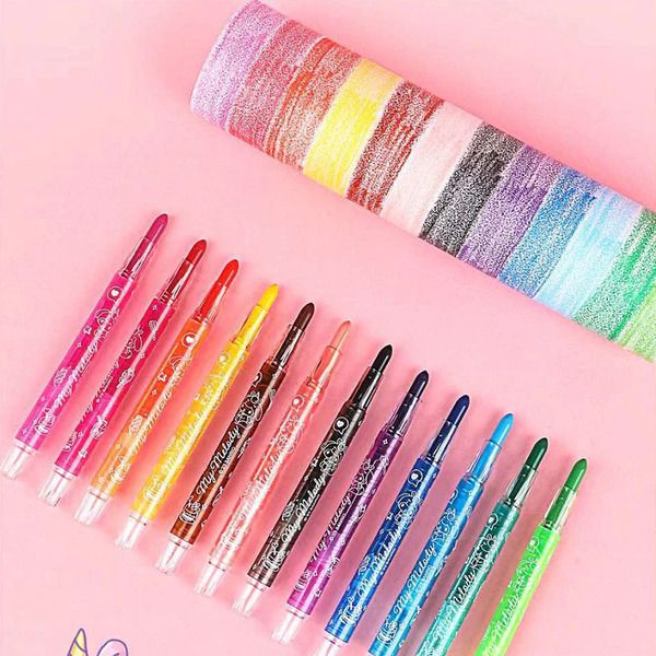 24 Colors Rotating Crayon Set | My Melody Cute Colored Pencils | Twist-Up Wax Crayons for Kids & Students