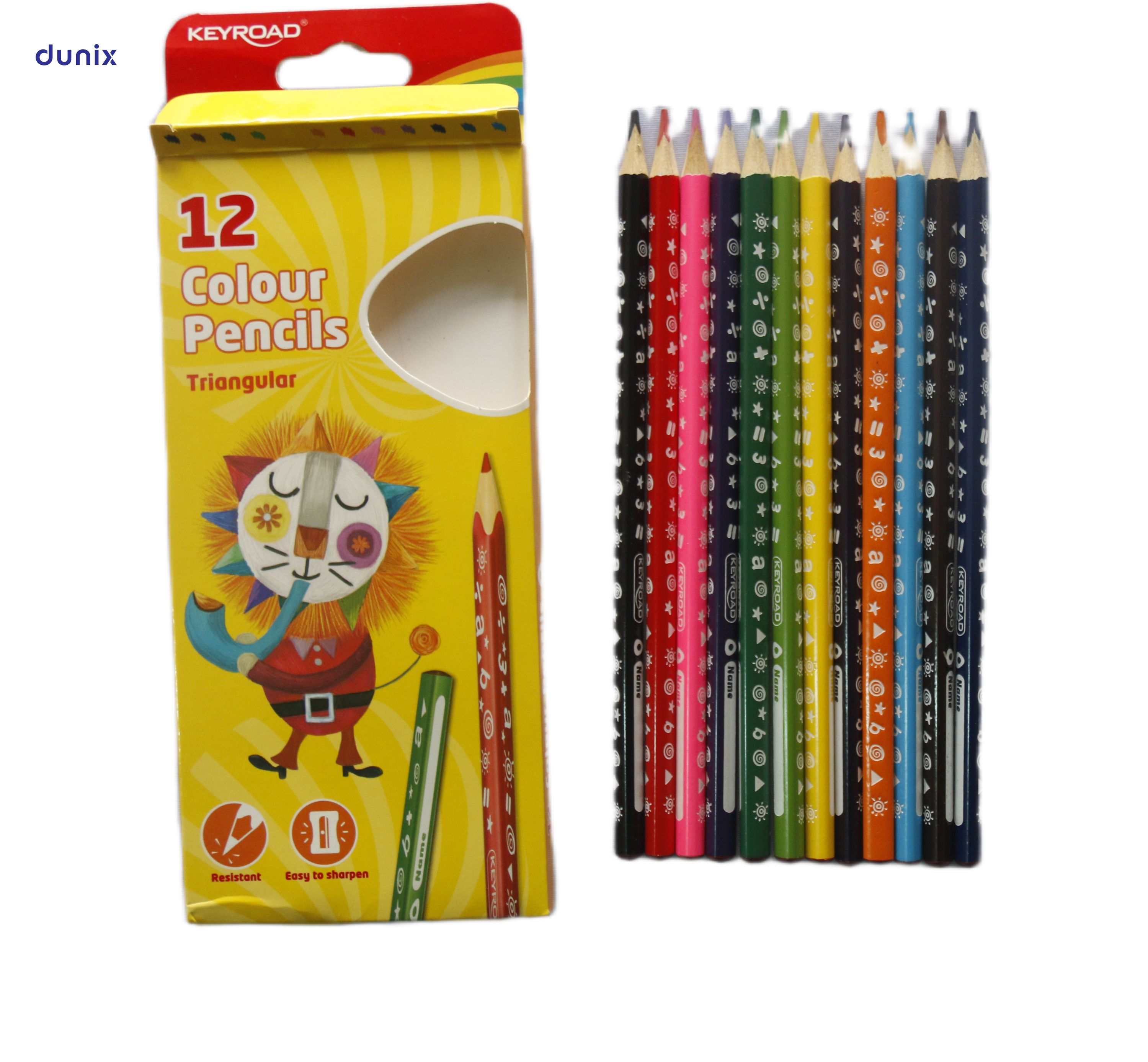 12 Colour Pencils  Triangular Colored Pencils for Kids & Students  Easy Grip Drawing Pencils