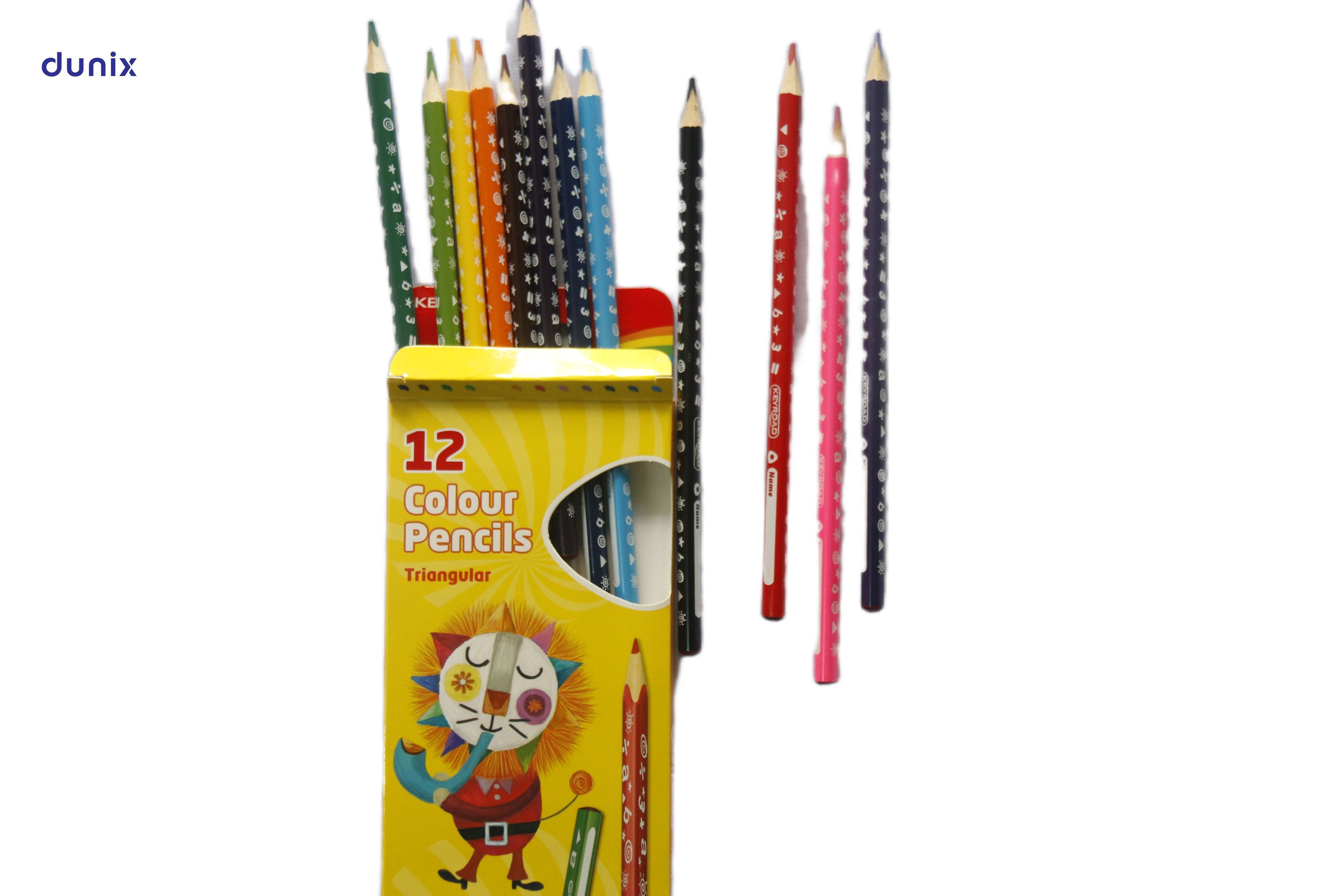 12 Colour Pencils  Triangular Colored Pencils for Kids & Students  Easy Grip Drawing Pencils