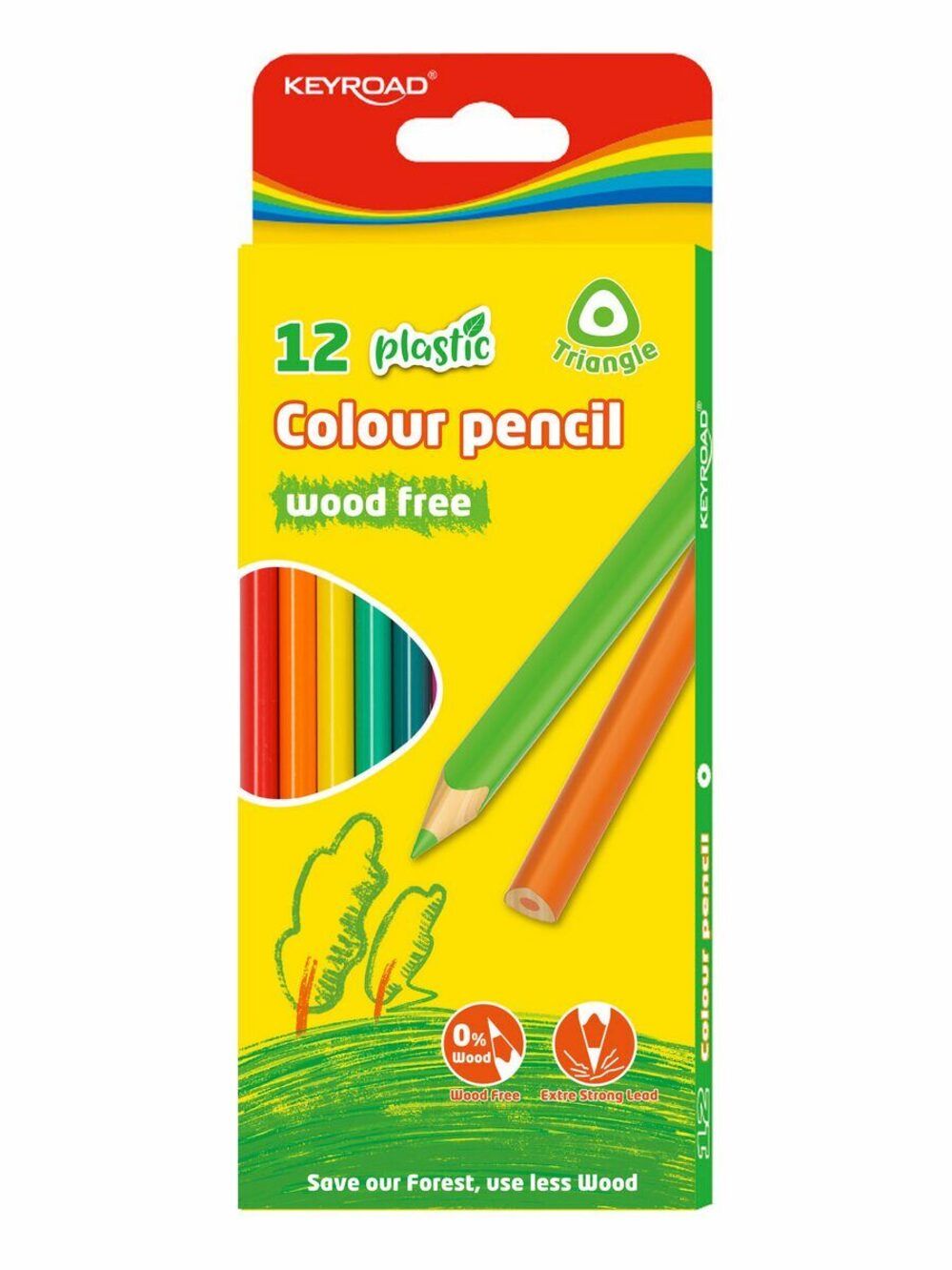 12 Colour Pencils  Triangular Colored Pencils for Kids & Students  Easy Grip Drawing Pencils