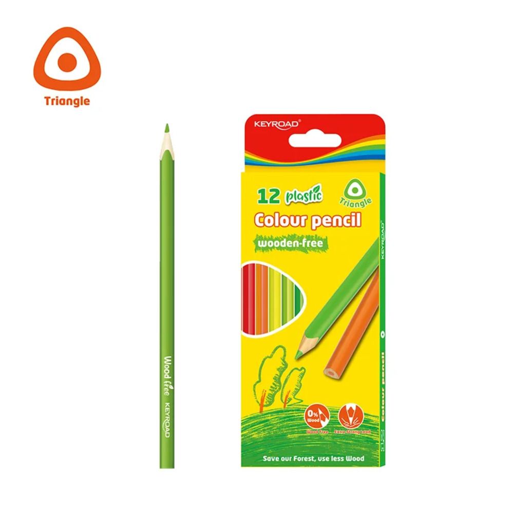 12 Colour Pencils  Triangular Colored Pencils for Kids & Students  Easy Grip Drawing Pencils