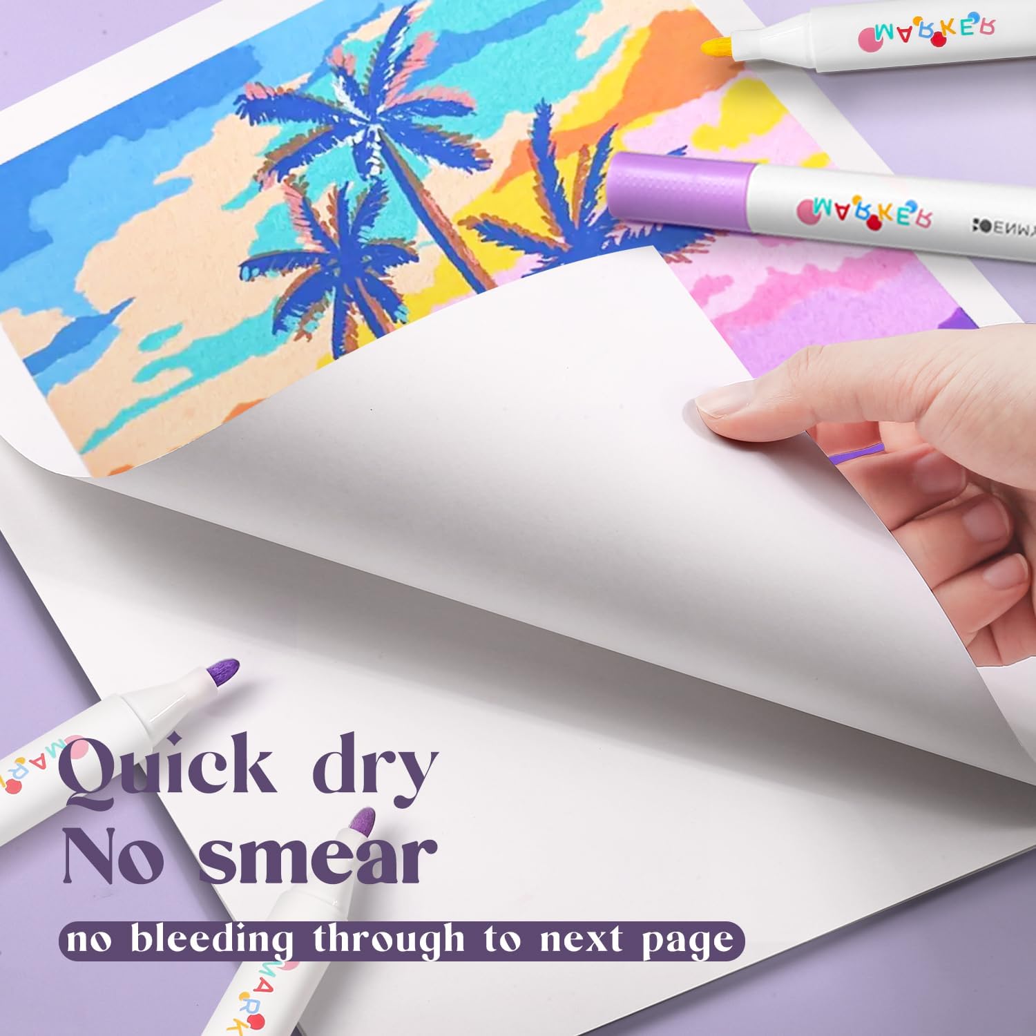 ENMY 48 Colors Acrylic Markers Set, Medium Tip Acrylic Paint Pens with Storage Bag, Oil-Based Waterproof Paint Marker Pen Set for Christmas Gift, Rock Painting, Canvas, Ceramic DIY Craft, Art Supplies