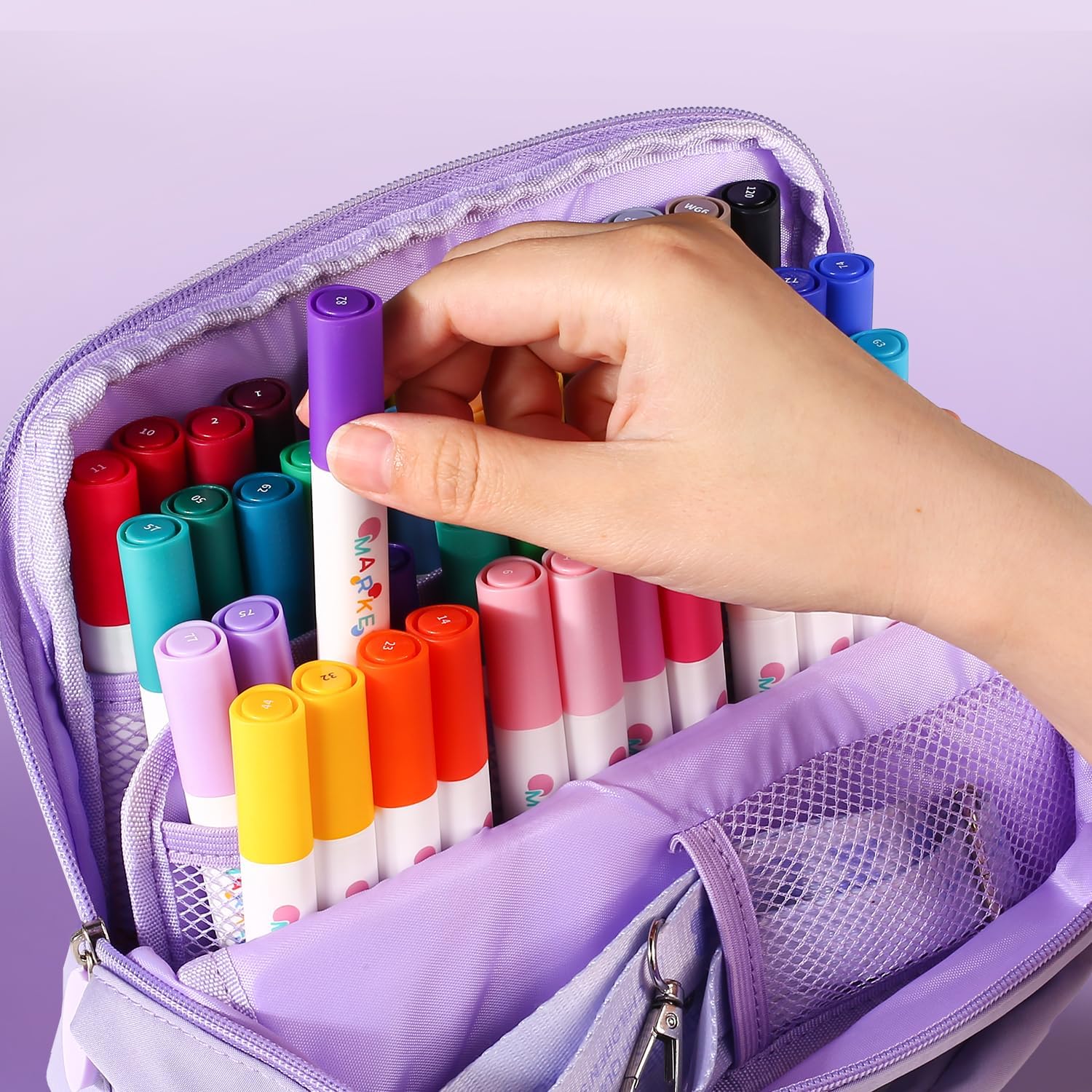 ENMY 48 Colors Acrylic Markers Set, Medium Tip Acrylic Paint Pens with Storage Bag, Oil-Based Waterproof Paint Marker Pen Set for Christmas Gift, Rock Painting, Canvas, Ceramic DIY Craft, Art Supplies