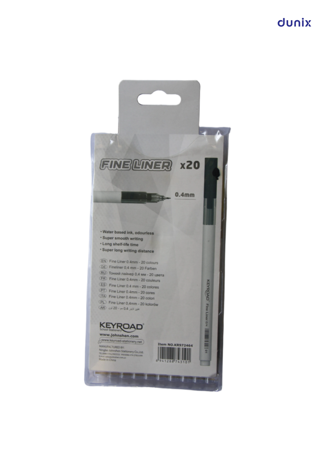 KEYROAD Fine Liner Pens 20pcs | 0.4mm Colored Fine liner Drawing & Writing Pens | Smooth Ink Art Pens