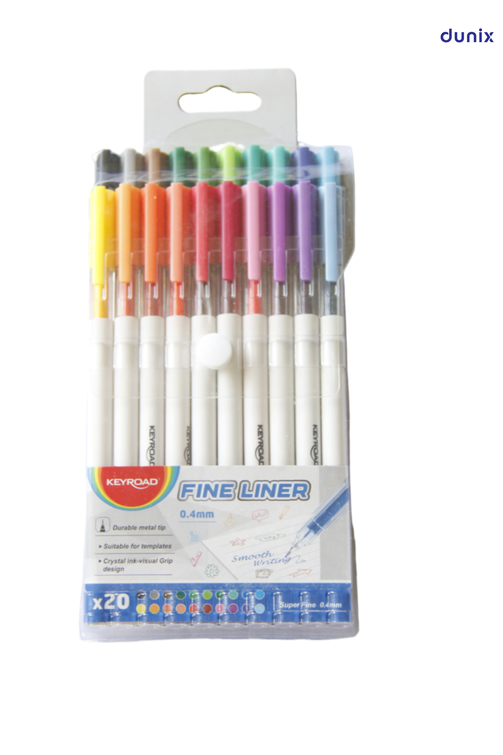KEYROAD Fine Liner Pens 20pcs | 0.4mm Colored Fine liner Drawing & Writing Pens | Smooth Ink Art Pens