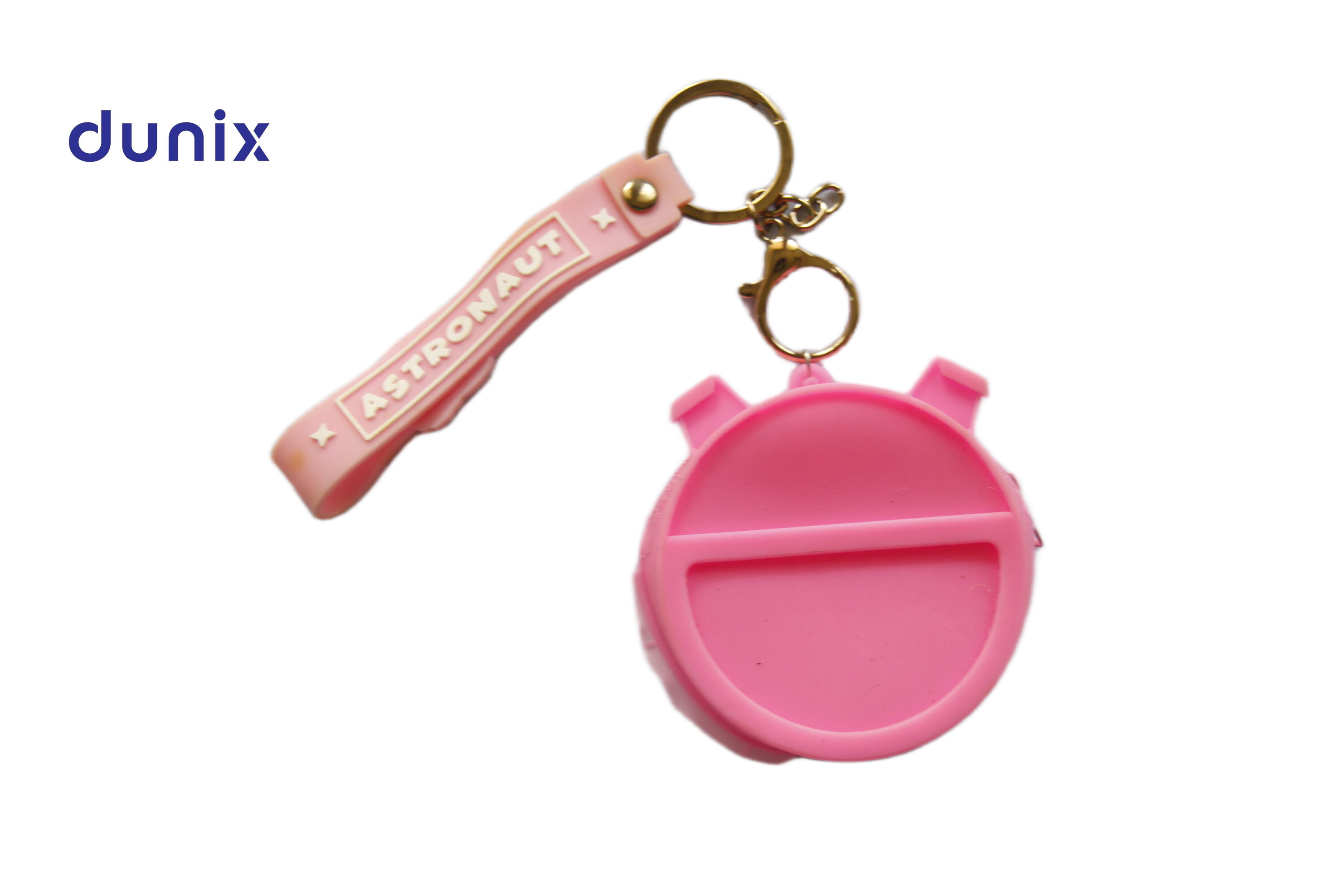 Pop-It Silicone Keychain with Zipper Pouch - Fidget Key Holder Wristlet - Cute Cartoon Design Keyring for Kids & Adults