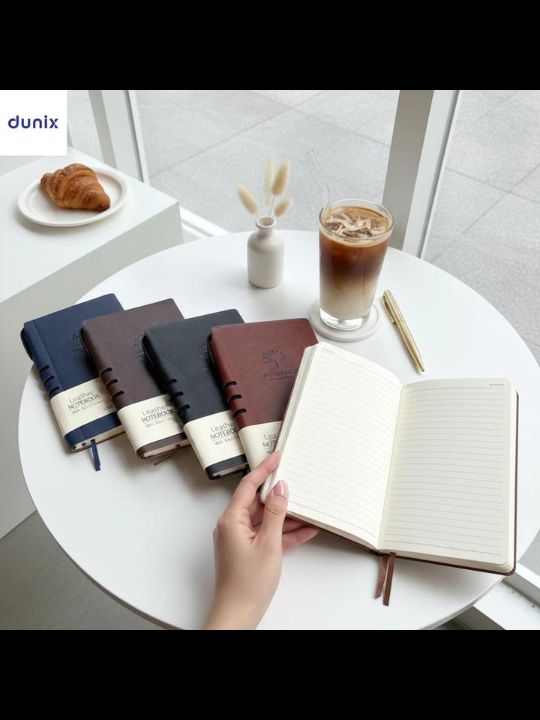 A6 PU Leather Notebook + FREE PEN - 100 Pages Lined Journal with Elastic Closure & Bookmark - Professional Pocket Diary for Work School Office Writing
