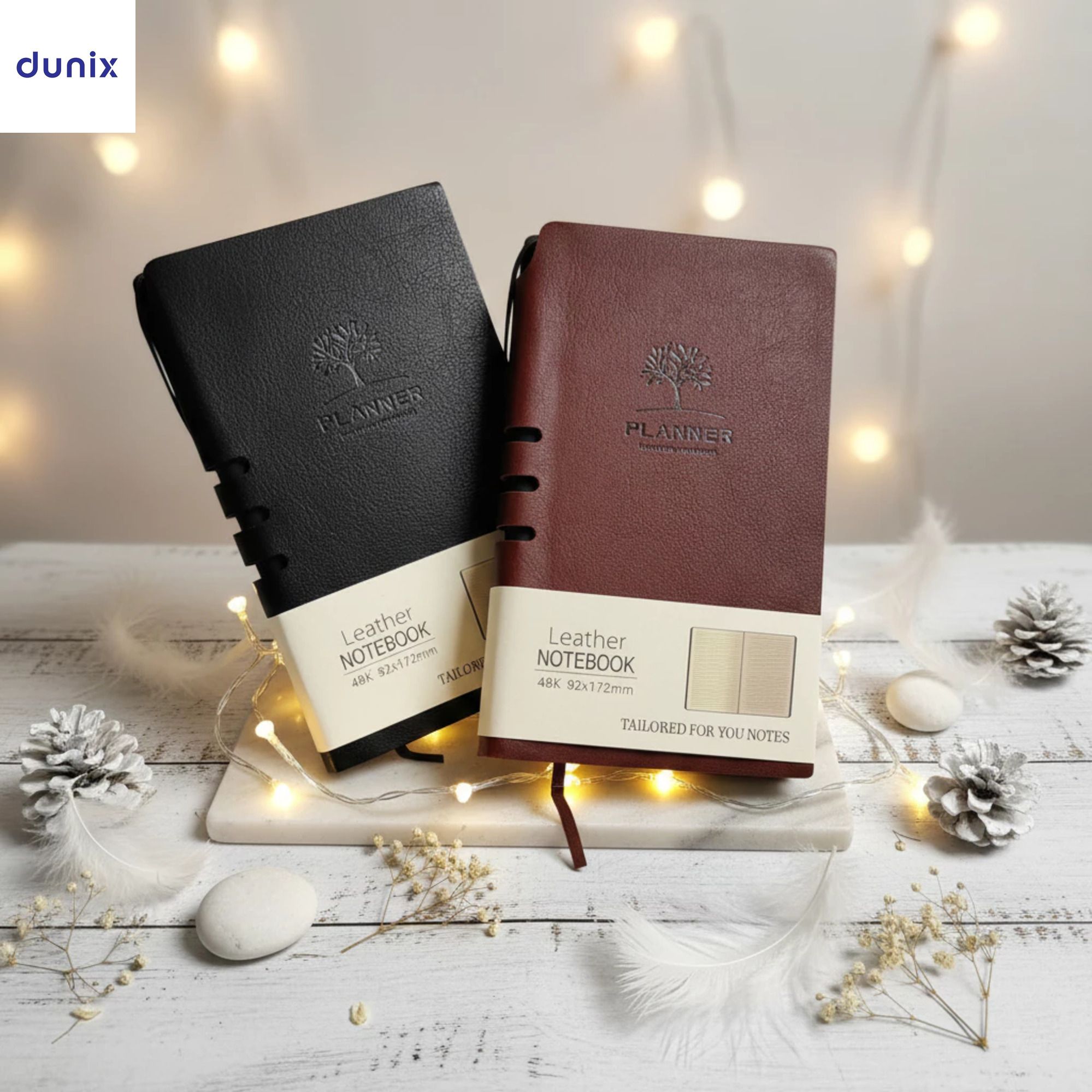A6 PU Leather Notebook + FREE PEN - 100 Pages Lined Journal with Elastic Closure & Bookmark - Professional Pocket Diary for Work School Office Writing
