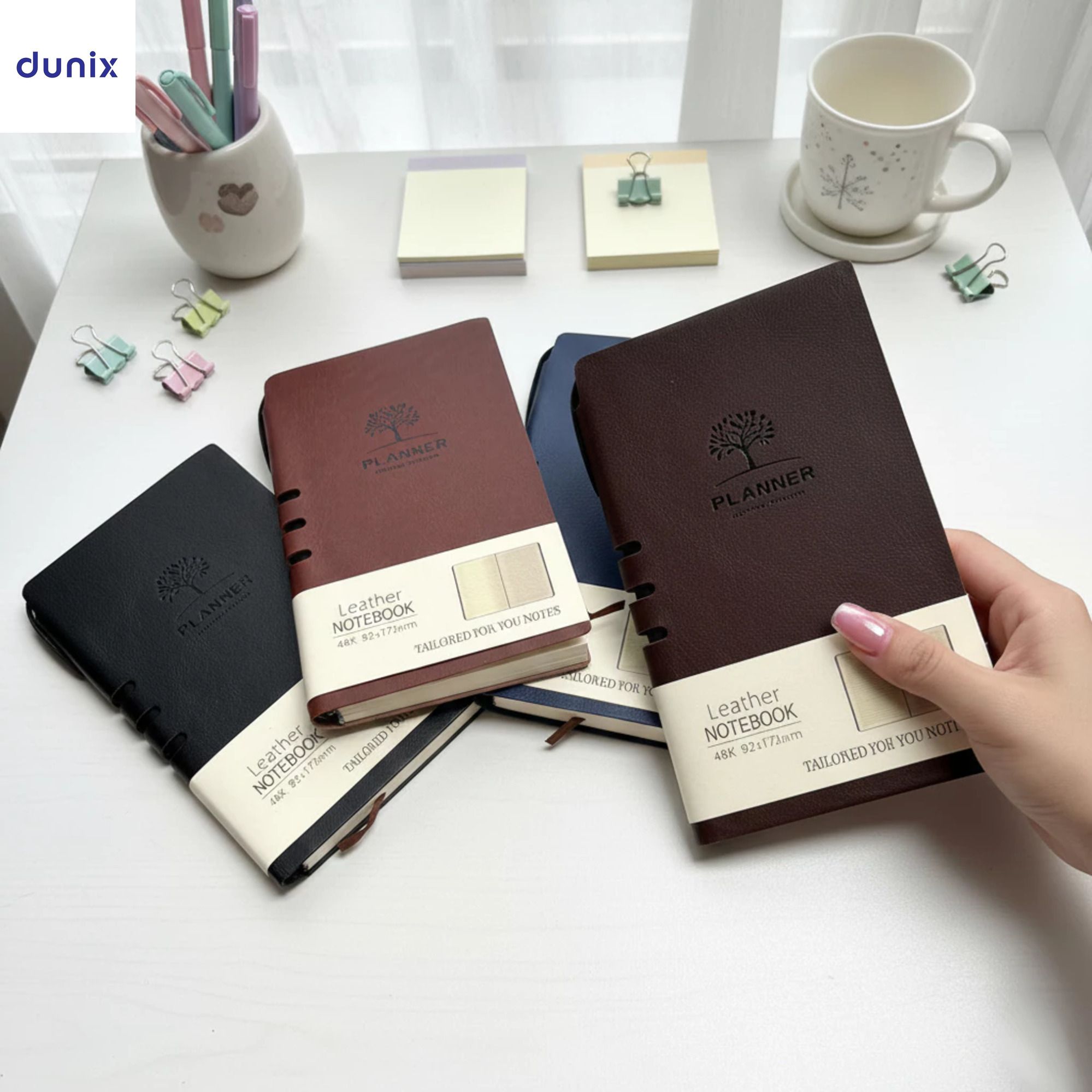 A6 PU Leather Notebook + FREE PEN - 100 Pages Lined Journal with Elastic Closure & Bookmark - Professional Pocket Diary for Work School Office Writing