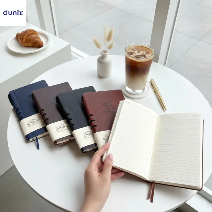 A6 PU Leather Notebook + FREE PEN - 100 Pages Lined Journal with Elastic Closure & Bookmark - Professional Pocket Diary for Work School Office Writing
