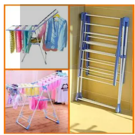 ▪️🧏Foldable/Portable Clothes Drying And Hanging Rack- BLUE🔹️Made of high quality Iron Tube structure of science, Never Rust like many other products in the market Uses multiple tubes Thicker