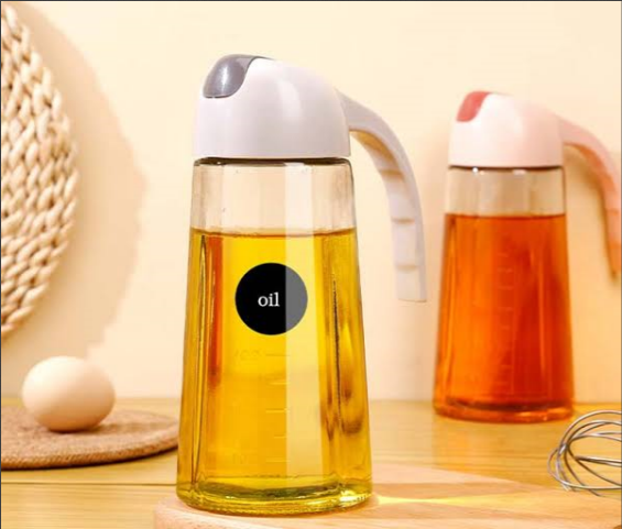 🍇🍇Oil Dispenser Bottle,630ml Leakproof Condiment Container With Automatic Cap and Stopper,Non-Drip Spout,Storage Jars Olive Non-Slip Handle for Kitchen Cooking