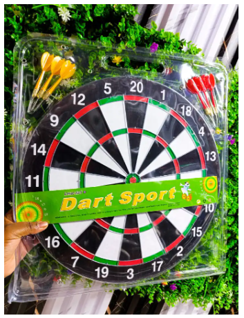 17 inches dart game. Get this 17 inches dart board set that includes 6 darts to let you have a fun time with your family and friends. This is great accessory for home and offices to relax and fun game