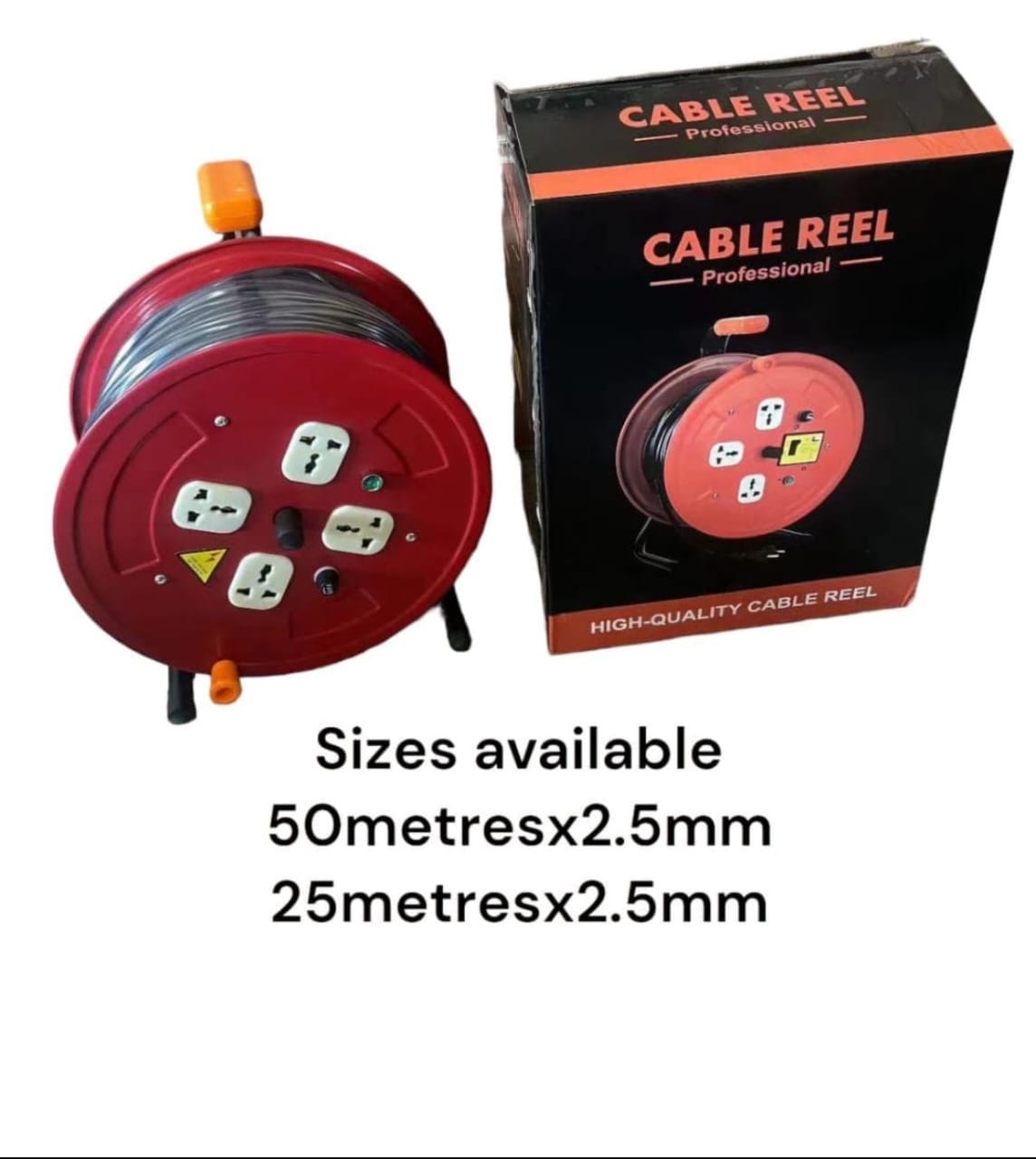 Heavy Duty 25M 2.5MM POWER CABLE EXTENSION REEL With 4 Sockets For Home And Industrial Use PROFESSIONAL EXTENSION REEL 25 METER 2.5MM HIGH QUALITY CABLE REEL