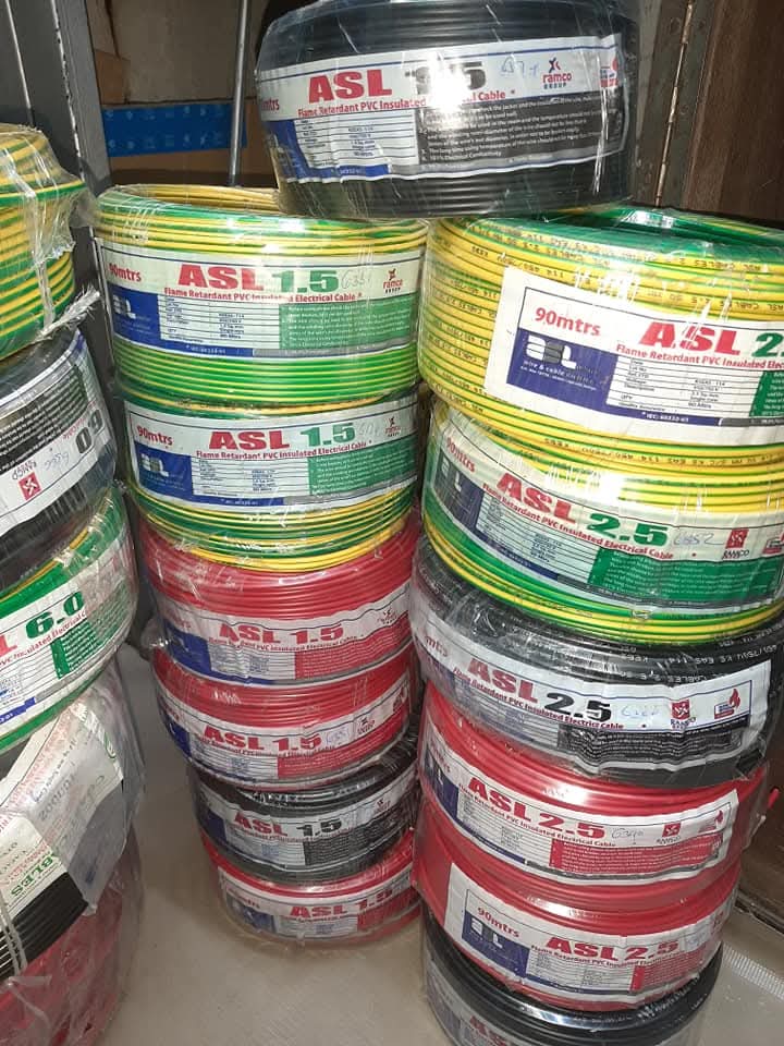 Electric Cables (ASL) 90M roll 1.5mm Single Red, Black, Yellow