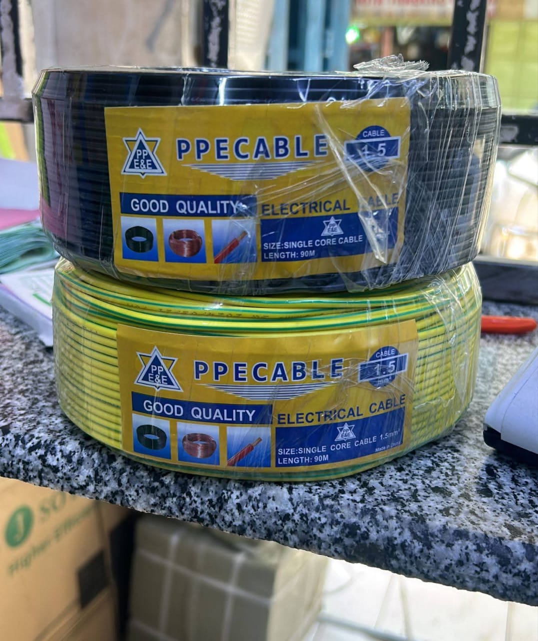 Electric Cables (ASL) 90M roll 1.5mm Single Red, Black, Yellow