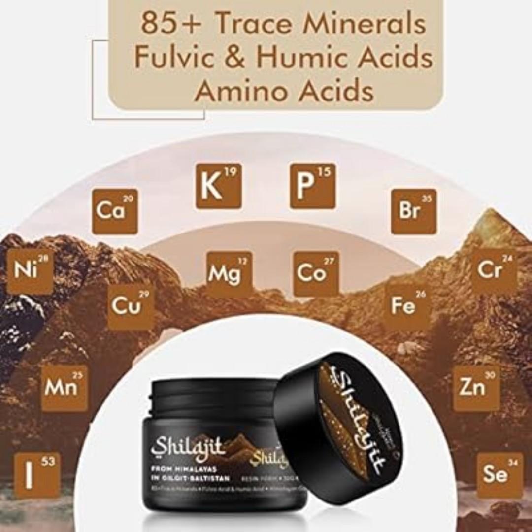 Gold Grade Pure Himalayan Shilajit Resin with 85+ Trace Minerals & Fulvic Acid - Energy & Immune Support.