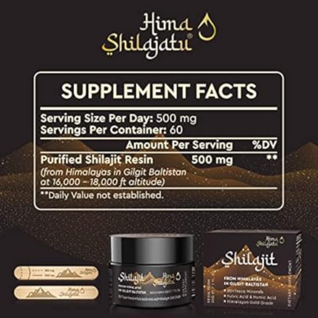Gold Grade Pure Himalayan Shilajit Resin with 85+ Trace Minerals & Fulvic Acid - Energy & Immune Support.