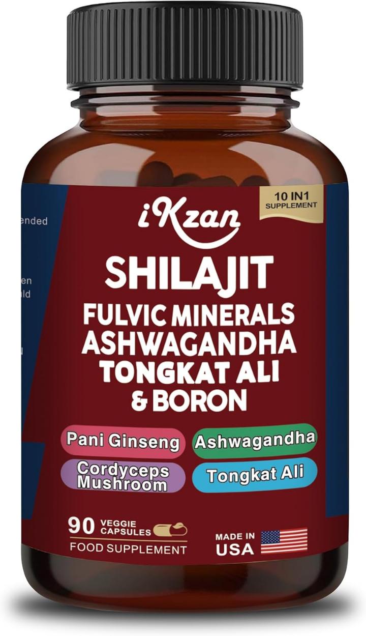 Pure Shilajit Himalayan10,000mg, Ashwagandha 2000MG, Cordyceps Mushroom 500MG, Panax Ginseng 1500MG, Tongkat Ali 300mg, Boron 6mg, Turmeric 25mg, Black Pepper 5mg, Magnesium 50mg, Zinc 11mg.