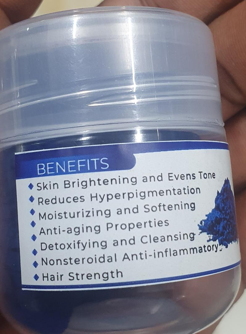 Nila powder/ indigo powder or Moroccan nila, (is a natural blue powder used in skincare, particularly for its potential skin brightening and anti-inflammator