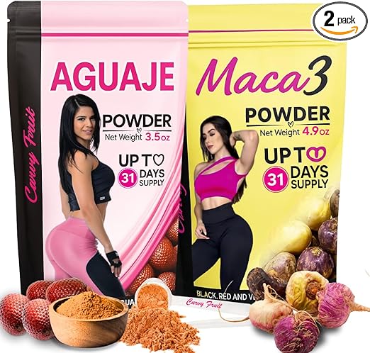 CURVY PACK POWDER: SHAPE and ENHANCE Your BUTT, HIPS AND THIGHS for a Stunning Silhouette
Aguaje Curvy Fruit + Maca  Powder - 31 days Supply